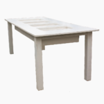 WOODEN WHITE BUFFET TABLE  (4 CHAFING DISHES) - INCL. RECHAUD