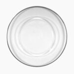 CLEAR CHARGER PLATE WITH SILVER RIM