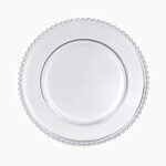 CLEAR CHARGER PLATE WITH CLEAR BEADS