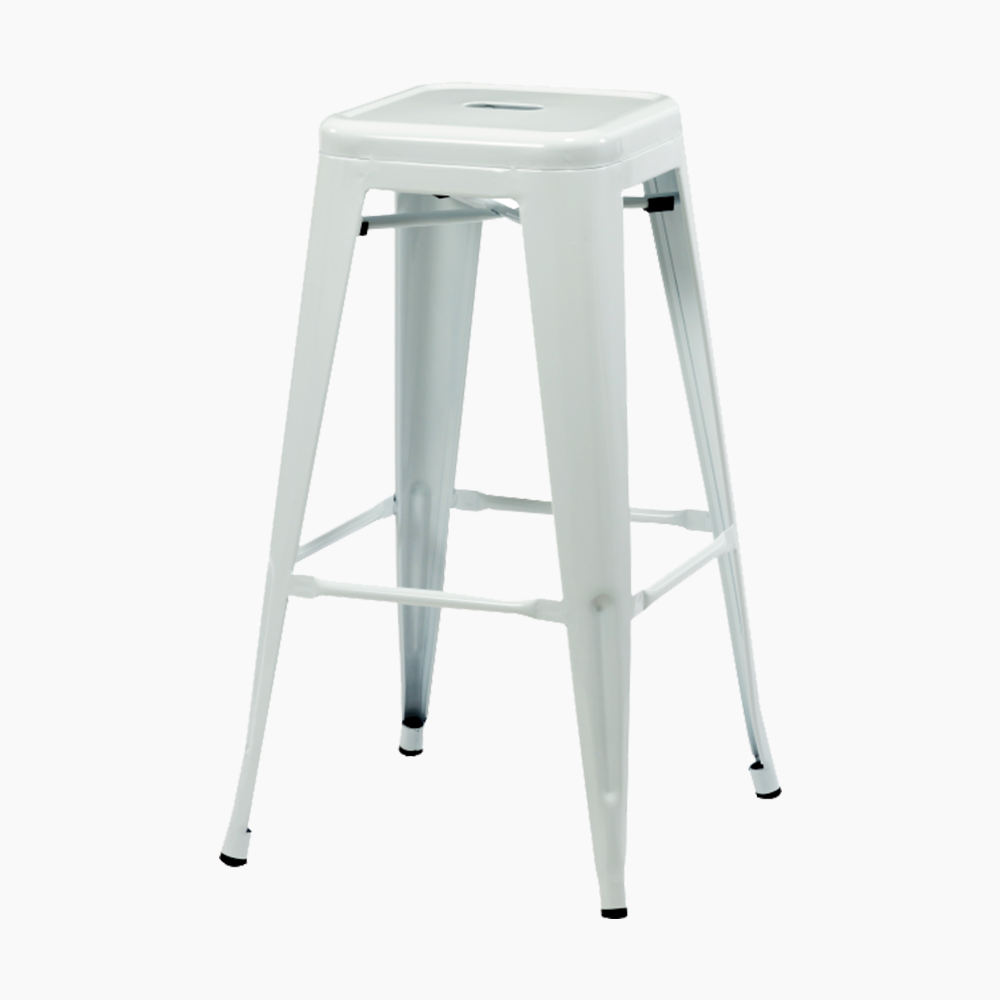 146 - METAL WHITE STOOL