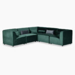 CORNER SOFA DARK GREEN