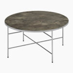 COFFEE TABLE - SILVER LEGS WITH MARBLE GLASS