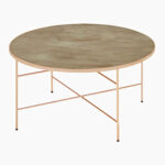 COFFEE TABLE - GOLD LEGS WITH MARBLE GLASS