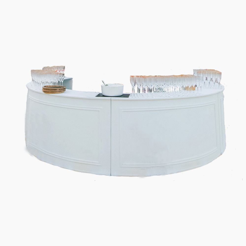 403-404 WOODEN WHITE BAR - SEMI CIRCLE - Image 1