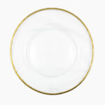 CLEAR CHARGER PLATE WITH GOLD RIM