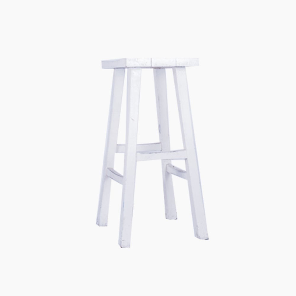 90 - WHITE WOOD STOOL