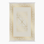 LIGHT GREY WITH GOLD LINES CROSS CARPET