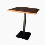 WOODEN SQUARE HIGH TABLE WITH BLACK LEG