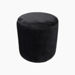 POUFFE - ROUND VELVET BLACK