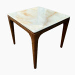 SQUARE WOODEN MARBLE TABLE