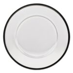 CLEAR CHARGER PLATE WITH BLACK RIM