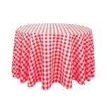 TABLECLOTH ROUND - KARO RED AND WHITE