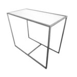 WHITE METAL RECTANGLE HIGH TABLE 60X120CM