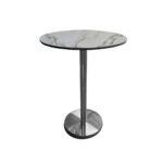 SILVER ROUND HIGH TABLE 50X108CM