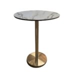 GOLD ROUND HIGH TABLE 50X108CM
