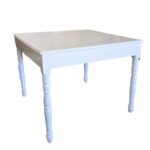 SQUARE WHITE WOOD CAKE TABLE