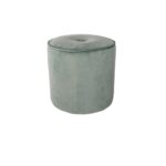 POUFFE - VELVET ROUND TEAL