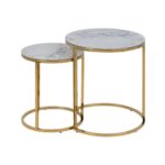 COFFEE TABLE - GOLD ROUND SET OF 2