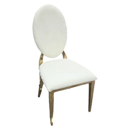 AVA GOLD CHAIR - WHITE CUSHION