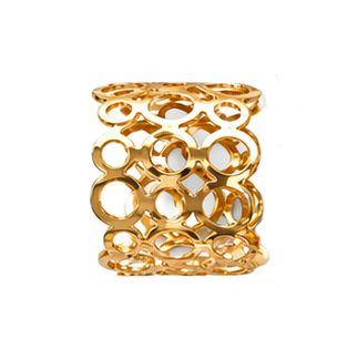 3 (2) RING WITH CIRCLES GOLD - Image 1