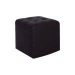 BLACK CUBE VELVET POUF