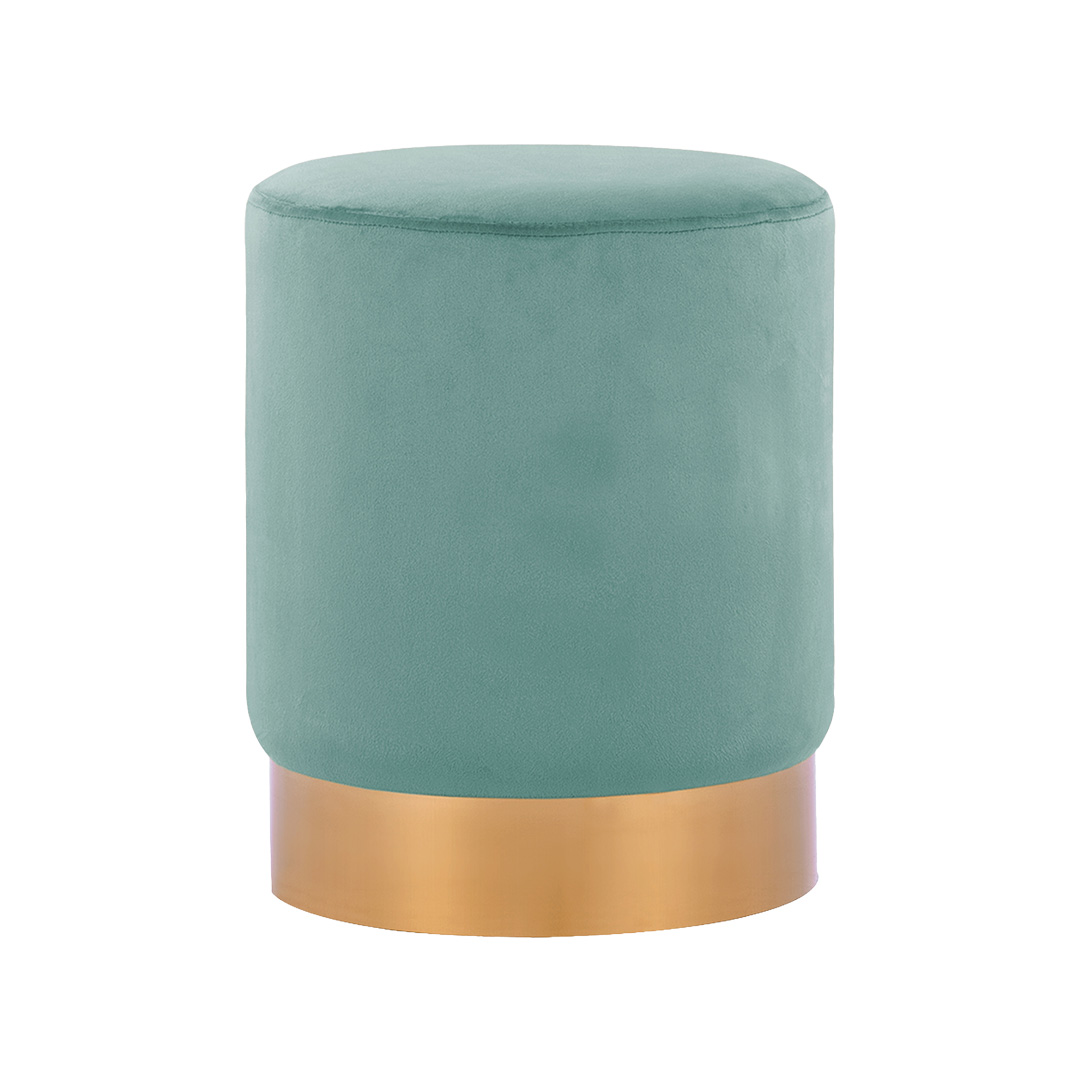 05 MINT VELVET GOLD POUF Ø35 - Image 1