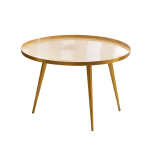COFFEE TABLE – BUBBLE ROUND CREAM GOLD LEGS 37 CM