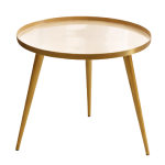 COFFEE TABLE – BUBBLE ROUND CREAM GOLD LEGS 57 CM
